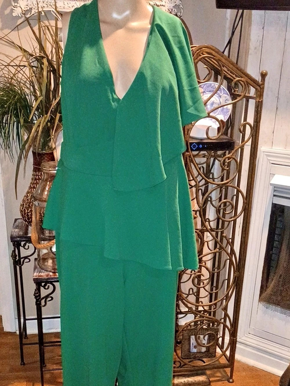 Sapphire Green Layered Jumpsuit Size 2XL Like New